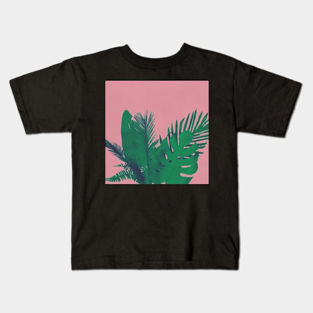 Tropical Plant Vibe Kids T-Shirt by opptop